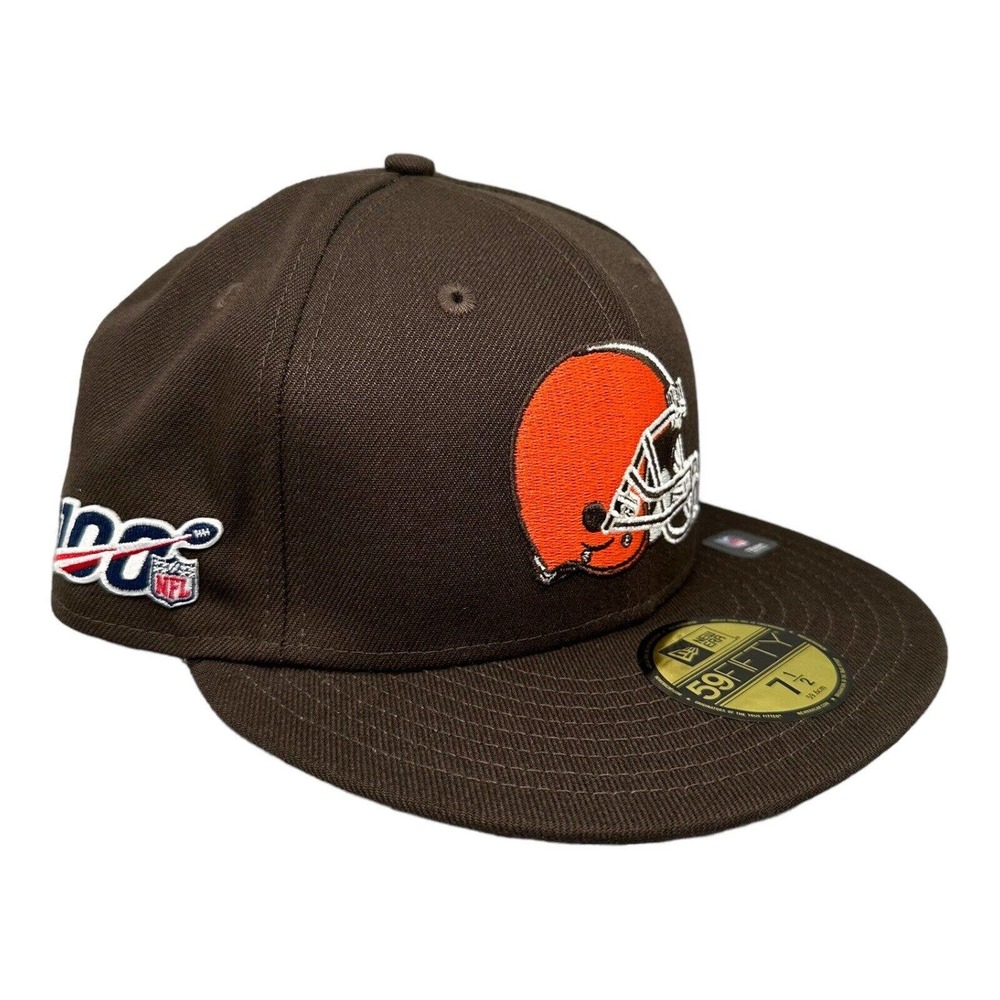 New Era Cleveland Browns 59Fifty 100th Anniversary Patch Men's Sz 7-1/2